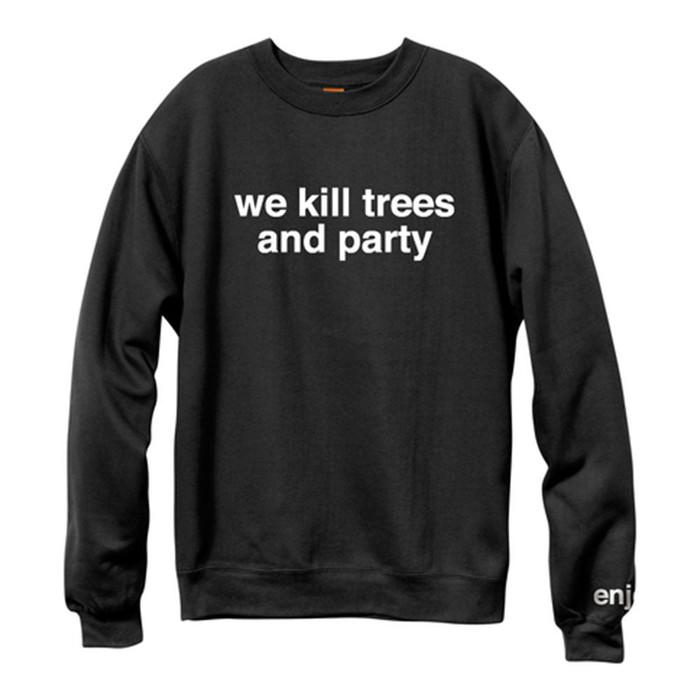 Enjoi We Kill Trees and Party P/O Sweatshirt - Black