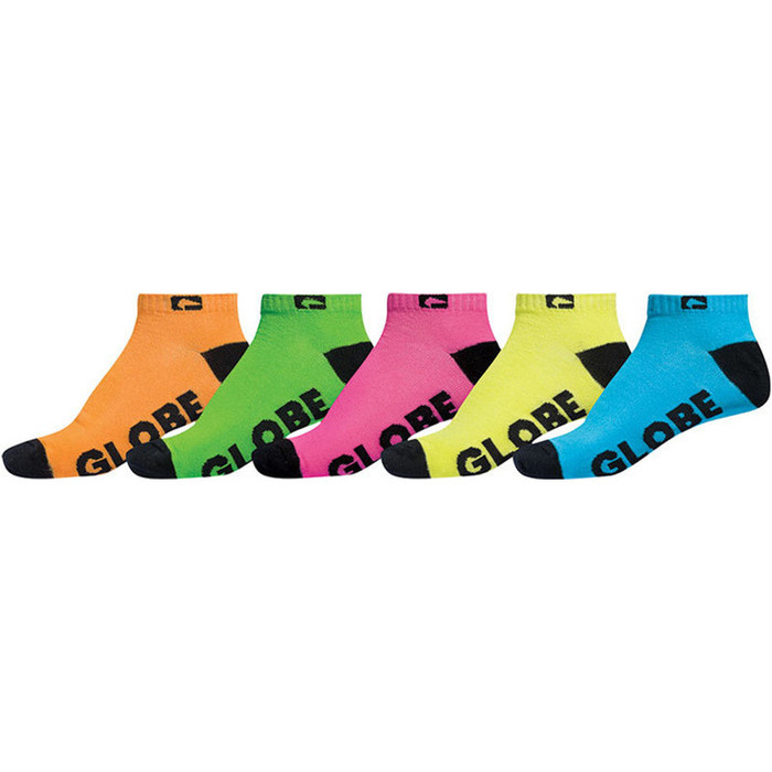 Globe Neon Ankle Men's Socks - Assorted (5 Pairs)