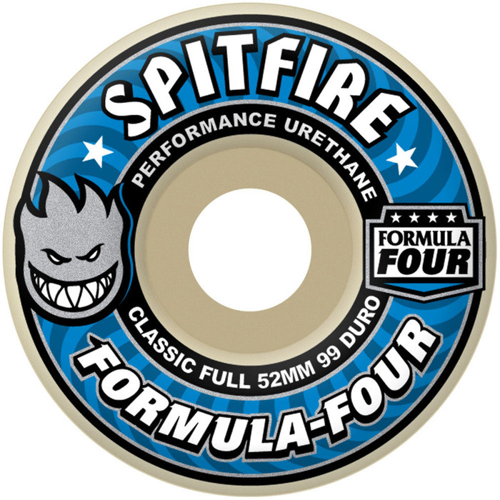 Spitfire Formula Four Classic Full Skateboard Wheels - 58mm 99a - White (Set of 4)