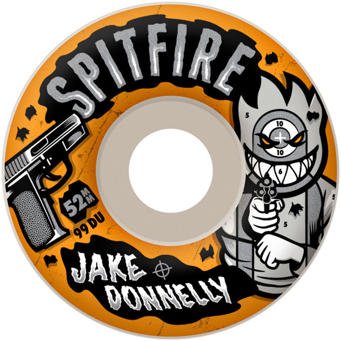 Spitfire Jake Donnelly Sure Shot Skateboard Wheels - 52mm 99a - White (Set of 4)