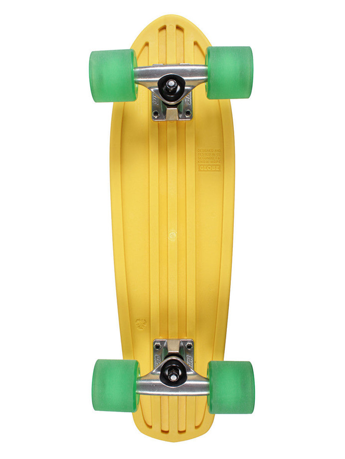 Globe Bantam Retro Rippers Mini Complete Skateboard - 7 x 24 - Yellow/Raw/Clear Green