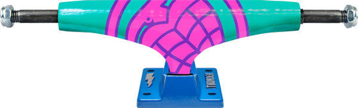 Thunder Hot Paints Low Skateboard Trucks - 145mm - Teal/Pink/Blue (Set of 2)