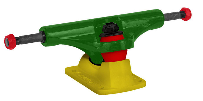 Bullet Skateboard Trucks - 140mm - Rasta Green/Yellow (Set of 2)