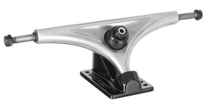 Road Rider Hollow Longboard Mirror Skateboard Trucks - 180mm - Silver/Black (Set of 2)