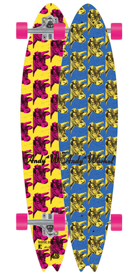 Alien Workshop Andy Warhol Cow Complete Skateboard - 8.0in x 34.5in - Yellow/Pink