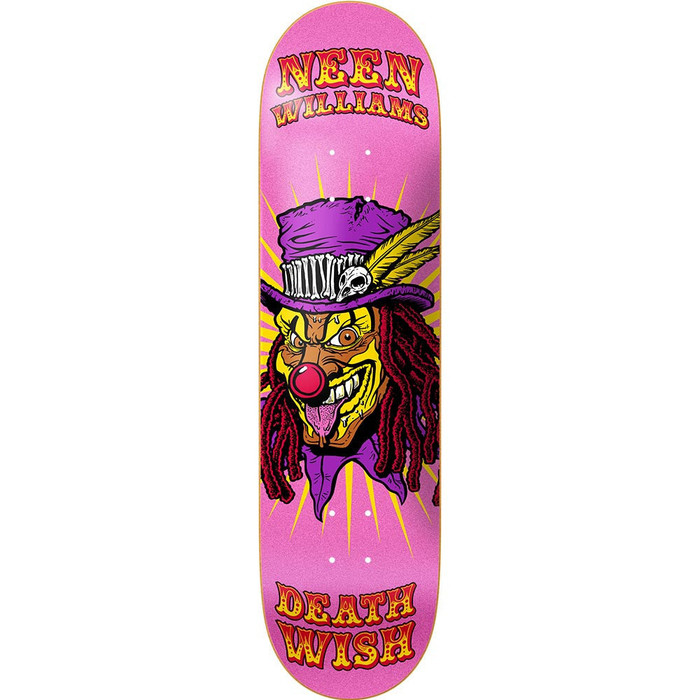 Deathwish Neen Williams Clowns Skateboard Deck - 8.125in x 31.5in - Pink