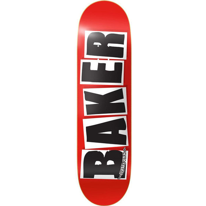 Baker Brand Logo Skateboard Deck - 8.25in x 31.5in - White/Red