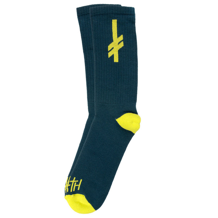 Deathwish Gang Logo Men's Socks - Blue/Green/Yellow (1 Pair)