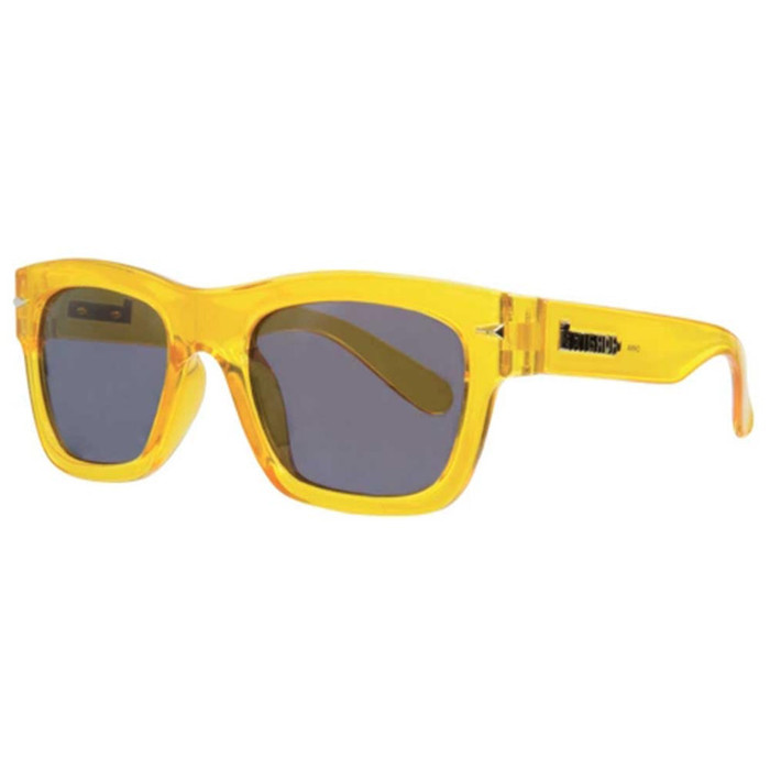 Brigada Big Shot Sunglasses - Clear/Yellow w/ Blue Mirrored Lens