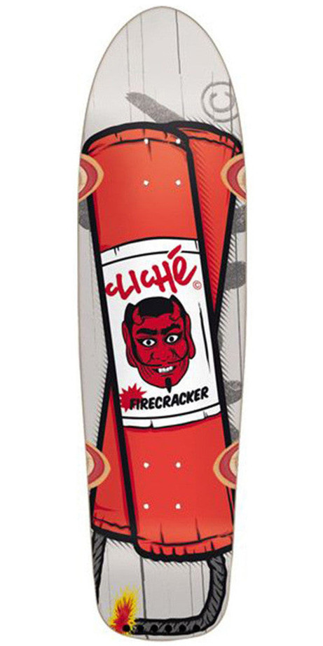 Cliche Firecracker Cruiser R7 Skateboard Deck - Red/Grey - 8.5