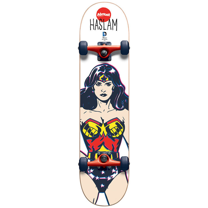 Almost Chris Haslam Wonder Woman Mid Complete Skateboard - White - 7.4