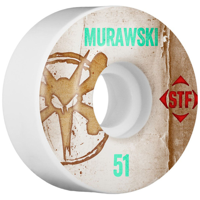 Bones STF Pro Murawski Vintage V1 Skateboard Wheels - White - 51mm (Set of 4)