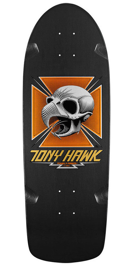 Powell Peralta Bones Brigade Tony Hawk Skull Reissue Skateboard Deck - Black - 10.0in x 30.05in