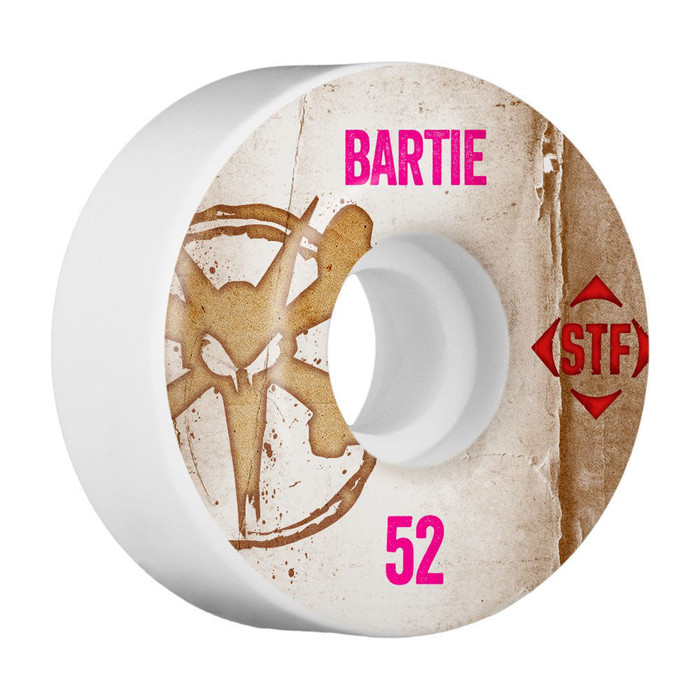 Bones STF Pro Bartie Vintage V3 Skateboard Wheels - White - 52mm (Set of 4)