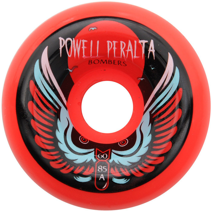 Powell Peralta Bomber III Skateboard Wheels - Red - 60mm 85a (Set of 4)