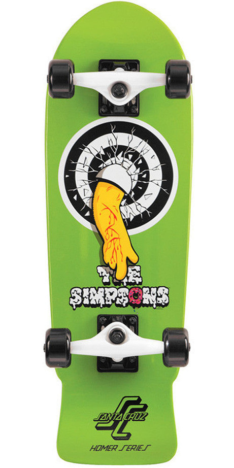 Santa Cruz Simpsons Homer One Micro Cruzer Complete Skateboard - 8.3 x 26 - Green