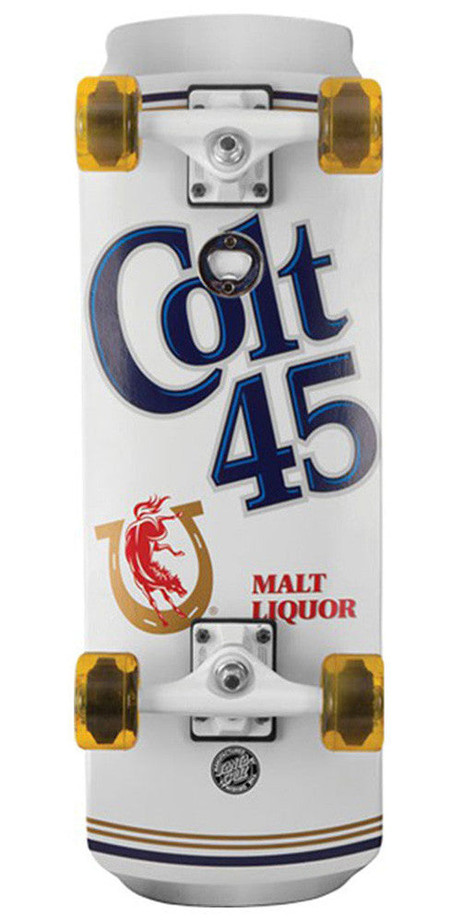 Santa Cruz PBC Colt 45 Tallboy Cruzer Complete Skateboard - White - 8.25in x 24.0in