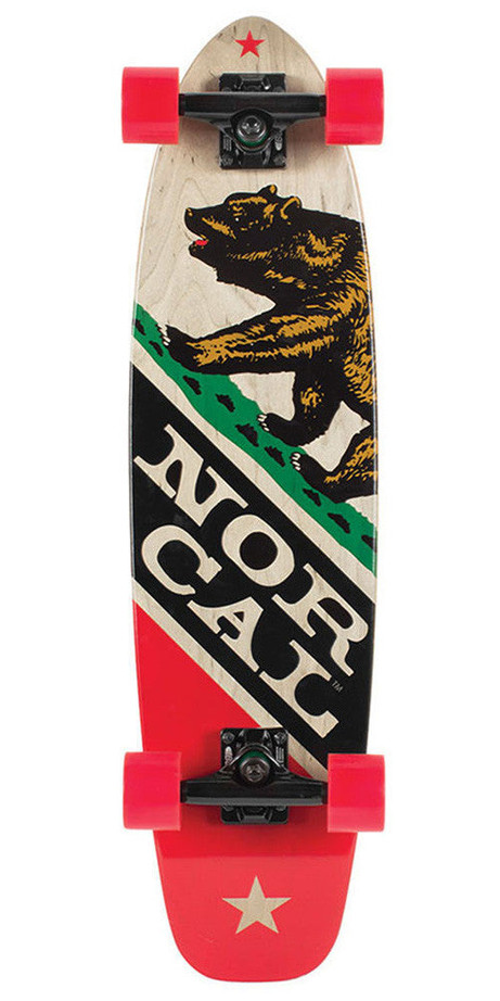Nor Cal Republic Jammer Cruzer Complete Skateboard - Natural/Red - 8.0in x 31.2in