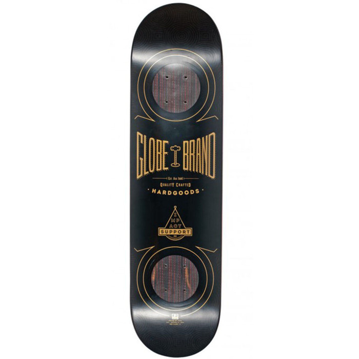 Globe Banger Skateboard Deck - Black/Gold - 8.0in