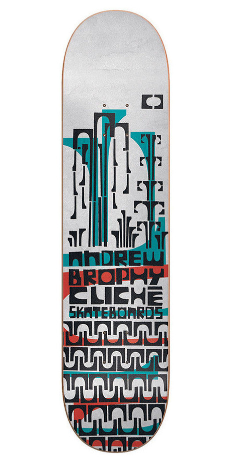 Cliche Andrew Brophy Grip Art Series R7 Skateboard Deck - White - 8.5