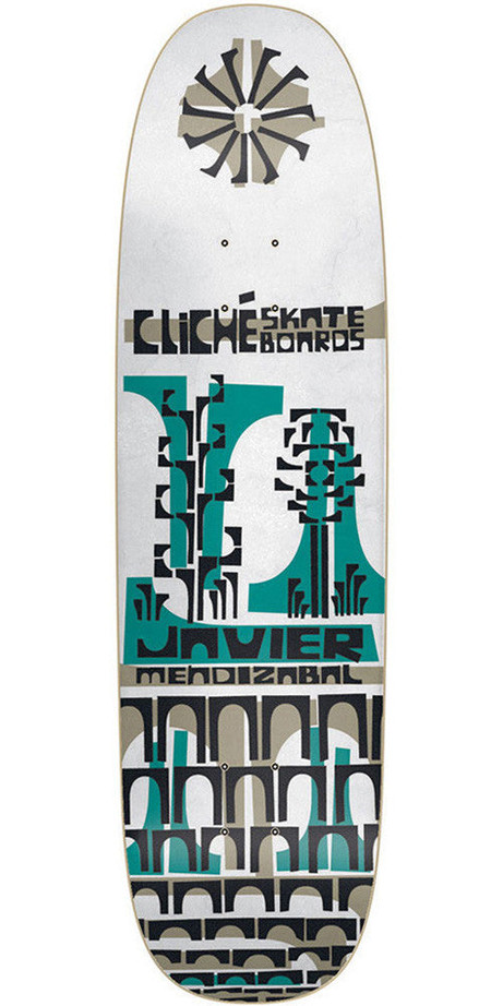 Cliche Javier Mendizabal Grip Art Series R7 Skateboard Deck - White - 8.5