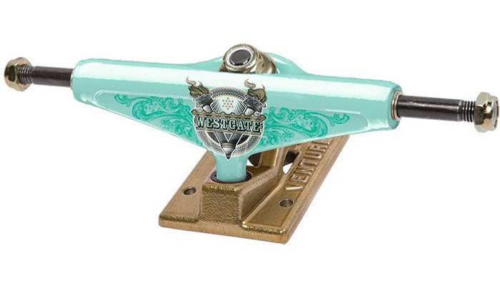 Venture Westgate Liberty Low - Teal/Gold - 5.25 - Skateboard Trucks (Set of 2)