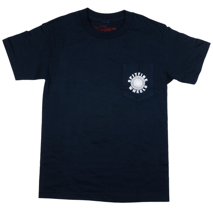 Spitfire Classic Pocket S/S - Navy/White - Men's T-Shirt