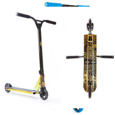 Trottinette Stunt (freestyle) LUCKY Prospect - Deck Avec Frein - Motif Bande Bleu - Occasion