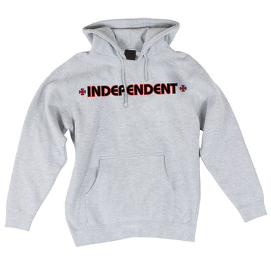 Independent Bar/Cross Pullover Hooded L/S - Grey Heather - Men's