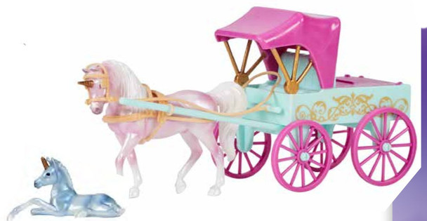 Breyer Horses  Stablemates Magical Unicorn Carriage and Foal