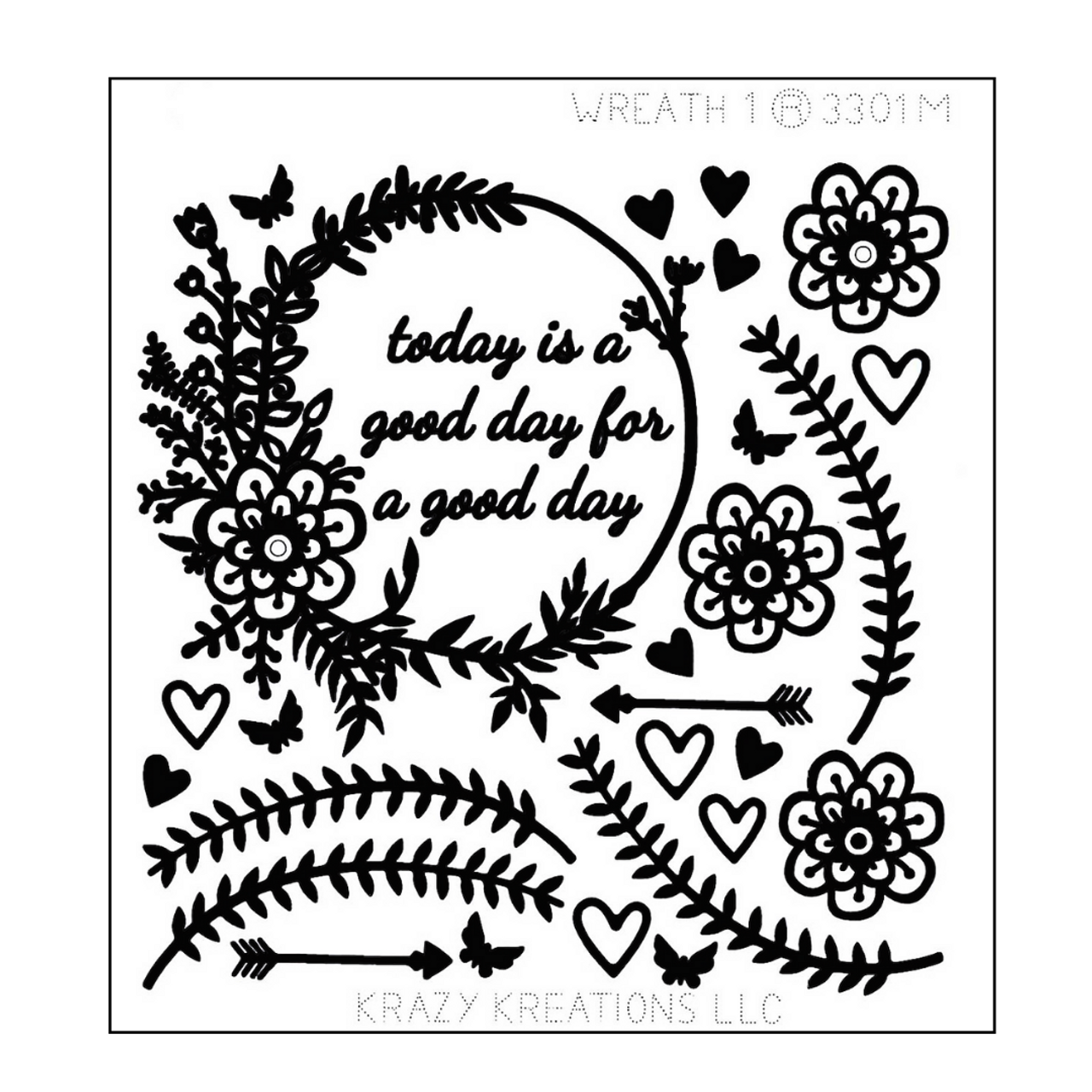 Krazy Kreations  Wreath 1 Outline Sticker Mini