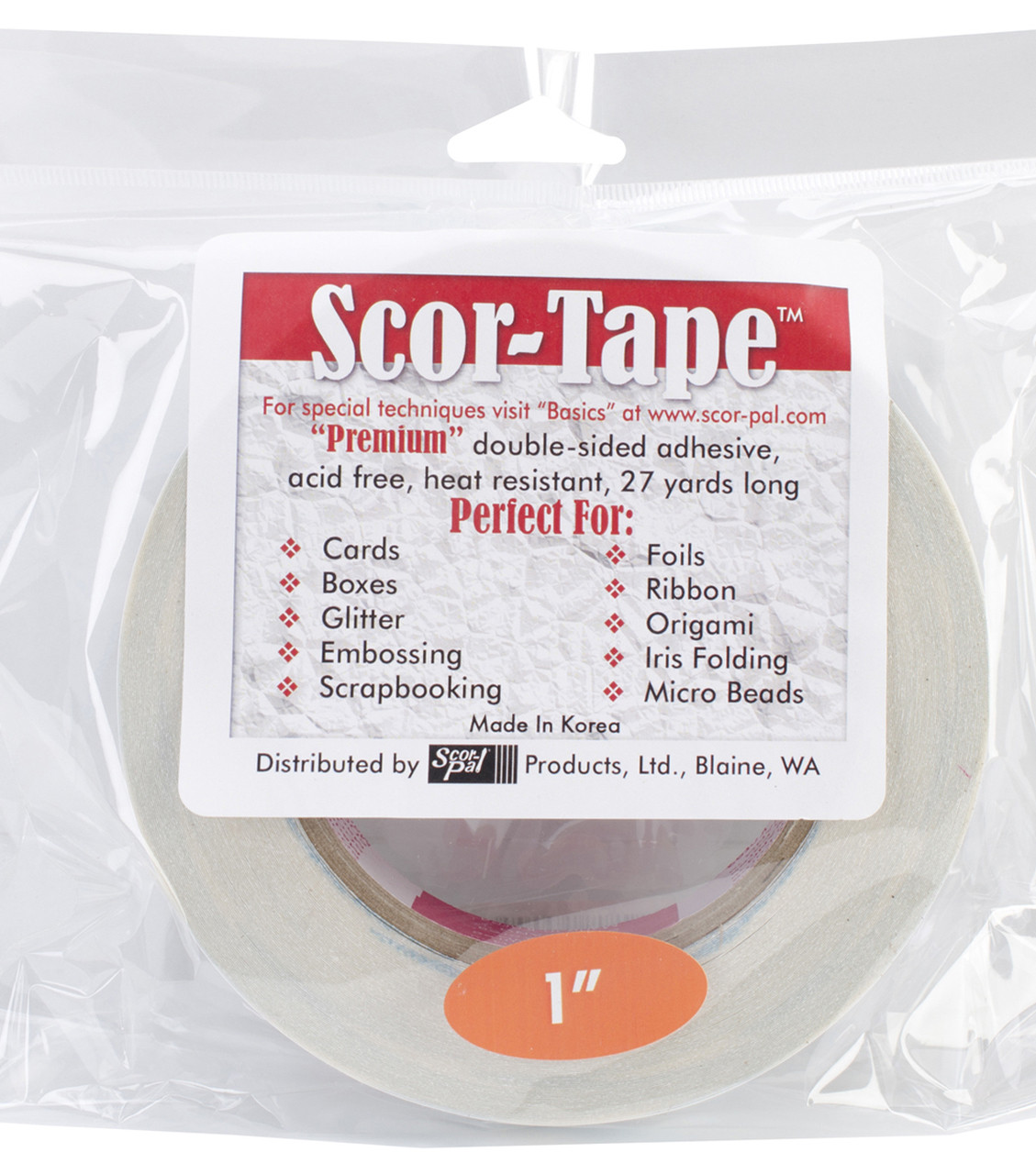 Scor Tape Double Sided Adhesive 1/2 Roll