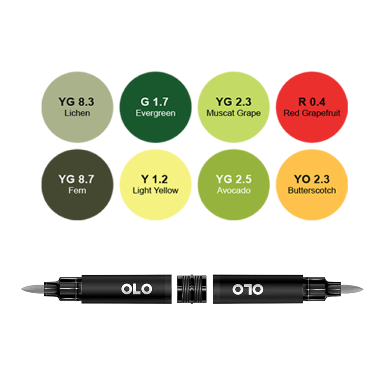 Olo Teal Tones Alcohol Markers Set - 8 Colors 4pc.