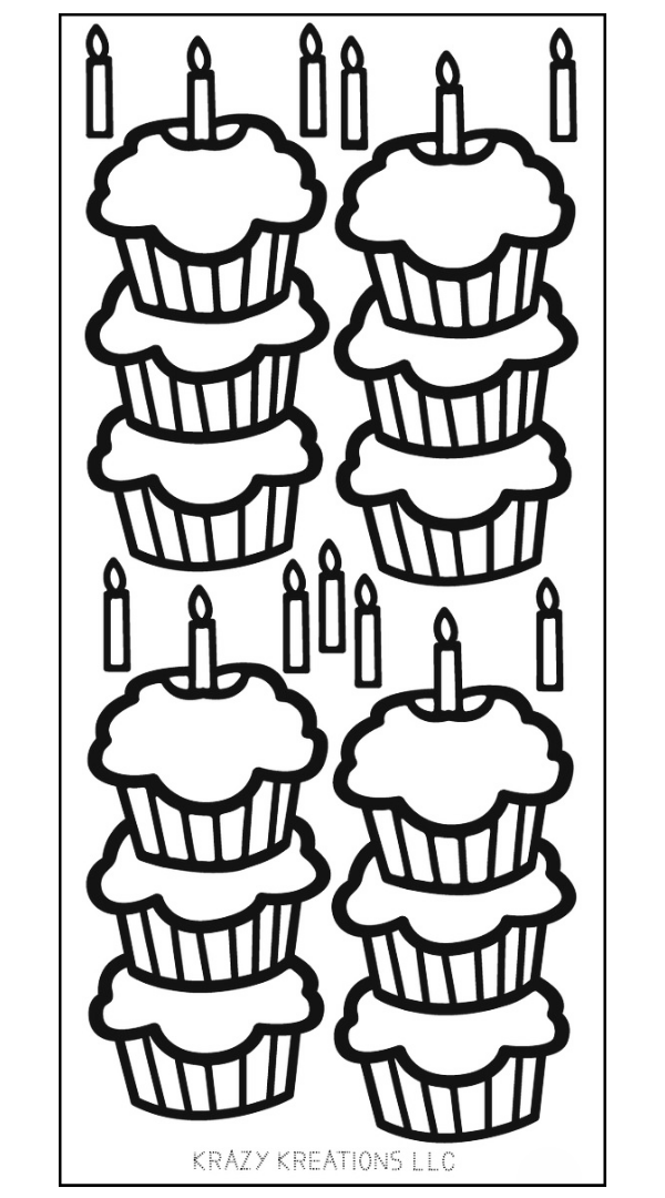 outline cupcake