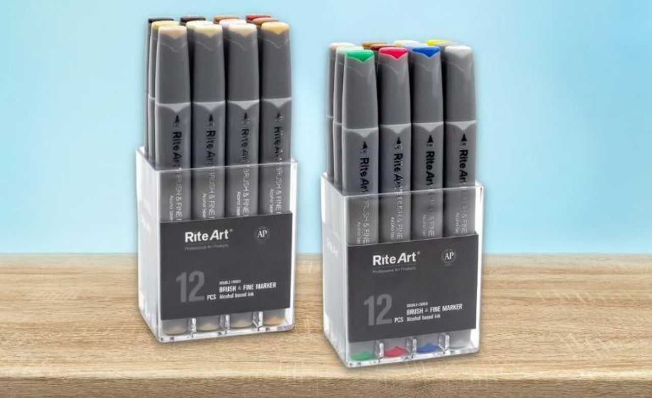 Rite Art Alcohol Markers 6 Pack- Blues, Greens, Reds, Purples