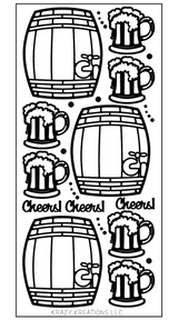 Beer Party Outline Sticker