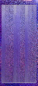 Lines Border Sticker, Holographic Purple