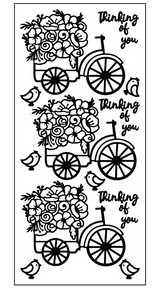 Floral Cart Outline Sticker