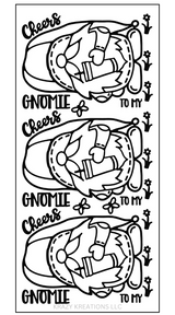 Cheers Gnomie Outline Sticker