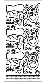 Cat Love Outline Sticker