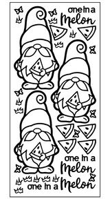 Watermelon Gnome Outline Sticker