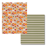 BULK Autumn Breeze Paper - Spiced Latte/Green Stripes, 8.5x11, 12pc