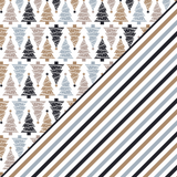 BULK Snowy Christmas Paper - Trees / Diagonal Stripes, 8.5x11