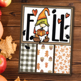 Fall Gnome Outline Sticker