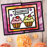 Cupcake Celebrate Outline Sticker