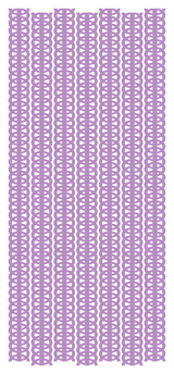 Double Scallop Lace Border Sticker, Glitter Lavender