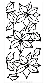 Poinsettia Outline Sticker, White
