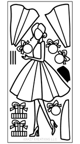 Outline Sticker, Holiday Cheer Girl