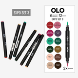 OLO 6pc Alcohol Marker Set, EXPO 3