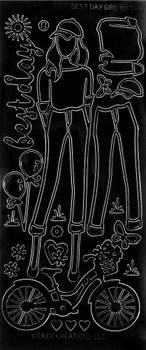 Paper Doll Outline Sticker, Best Day Girl Paper Doll Outline Sticker, Best Day Girl